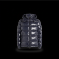 Glossy Puffer Jacket Black Background